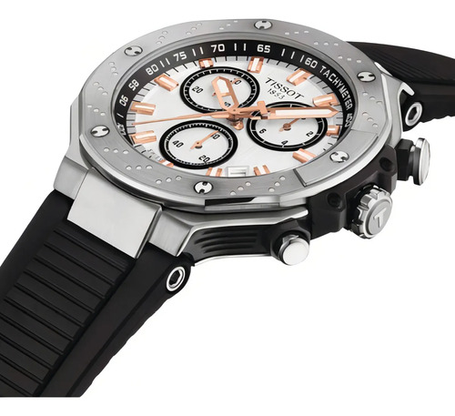 Reloj Tissot T-race Chronograph T141.417.17.011.00 Negro Plateado Crema (Reacondicionado)