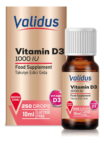 Validus Gotas Vitamina D3 10 Ml Suplemento Natural