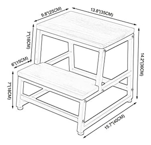 Taburete De Paso De Madera Resistente Rorkee Sin Taburete De