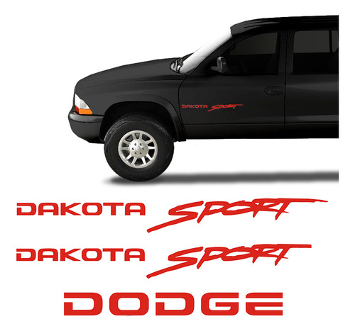 Adesivo Dakota Sport Dodge Emblema Lateral/traseiro Vermelho