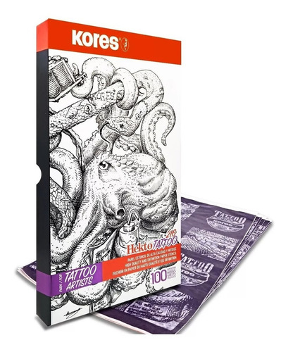 Papel Hectografico Tattoo Kores 216 Oficio 100 Hojas