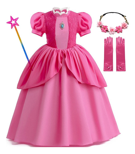 Disfraz De Princesa Melocotón Para Niña Vestido De Cosplay