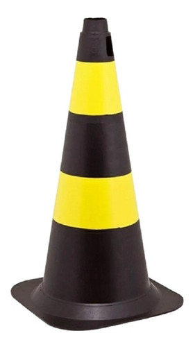 Cone De Sinalizacao Amarelo E Preto 75 Cm Kit C/2