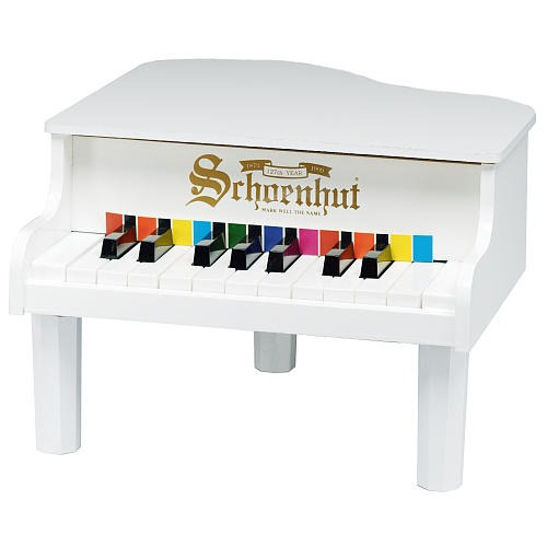 Schoenhut 18 Key Mini Piano De Cola - Blanco