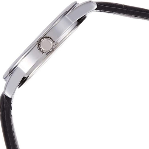 Relogio Masculino Prata Casio Pulseira Couro Preto Mtp V001l
