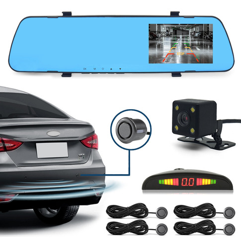 Retrovisor C/ Tela + Câmera + Sensor Ré Grafite Cobalt 2016
