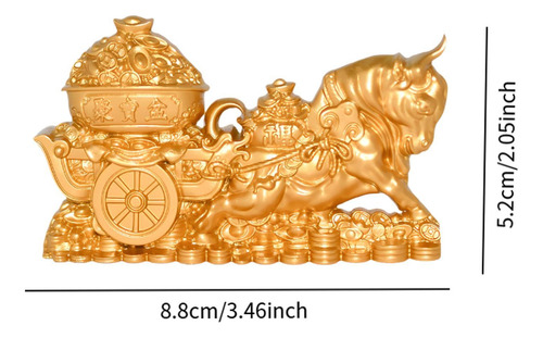 Ox Cart Cornucopia Estátua Desktop Ornamento Decorativo
