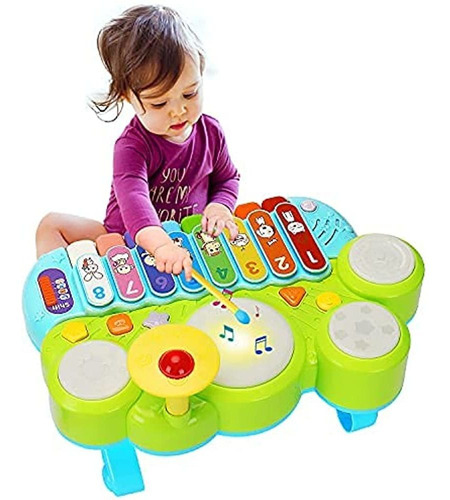 Baby Musical Montessori Toys 3 En 1 Teclado De Piano Xilófon