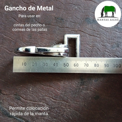 Imagen 4 de 5 de Gancho Mosquetón Prendedor Mantas Caballos