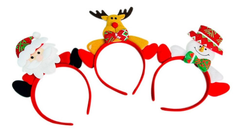 Diadema Balaca Navideña Relieve Navidad Niños Adultos