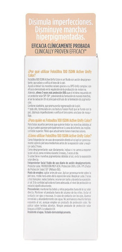 Imagen 5 de 10 de Isdin Fotoultra 100 Active Unify Color Spf 50+, 50 Ml