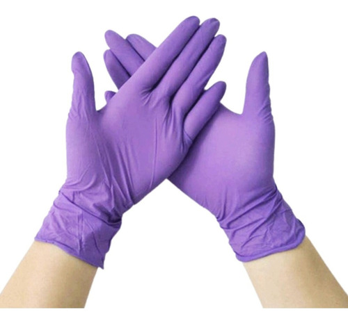 Guantes De Nitrilo Morado Caja X 100 Uds