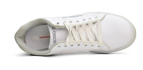 Imagen 2 de 3 de Tenis Casual Karosso Clásico Blanco Gris 1952