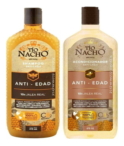  Shampoo Y Acondicionador Tio Nacho Anti Edad Anti Caida