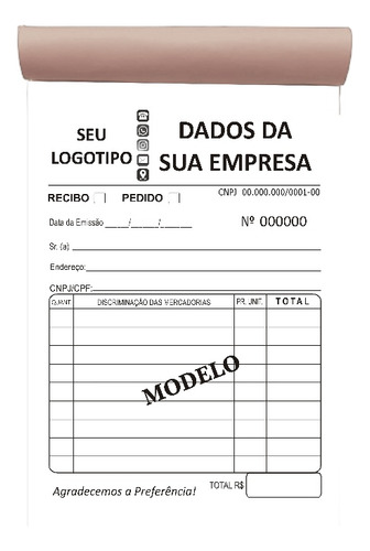 20 Tls. Nota - Pedido - Recibo - 2x50 - Autocopiativo