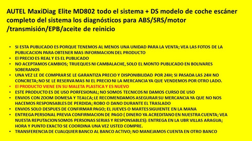 Imagen 1 de 7 de Autel Maxidiag Elite Md802 Todo El Sistema + Ds Modelo De Co