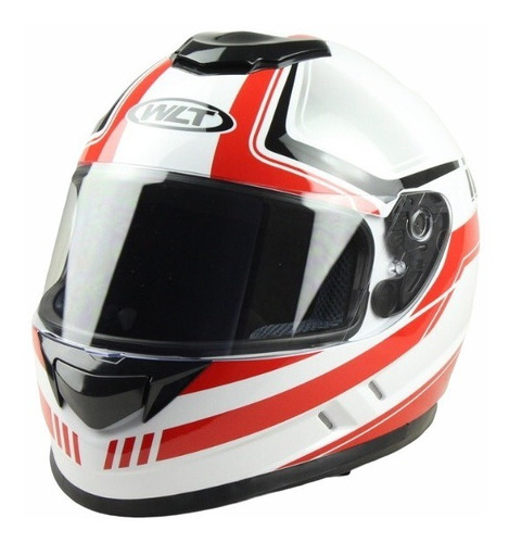 Casco Moto Integral W L T Helmets 107 Classic White Red L