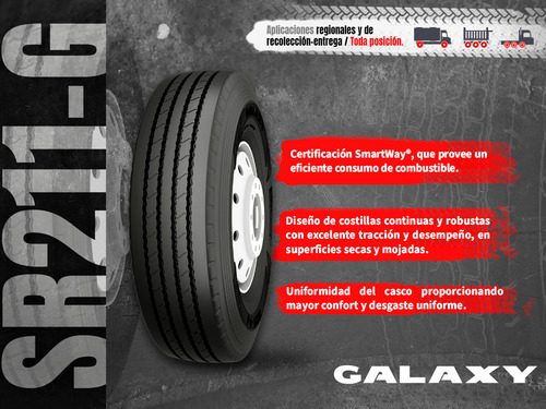 Una Llanta Camión Galaxy 11r24.5 Sr211-g 149/146l