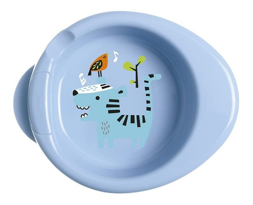 Plato Térmico Chicco Warmy Plate 6m+ Celeste - Bemar Babys Personaje Cocodrilo