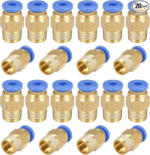 ..:: Racor Acople Pc4-01 (2 Unidades) 4mm Con Clip Azul ::..