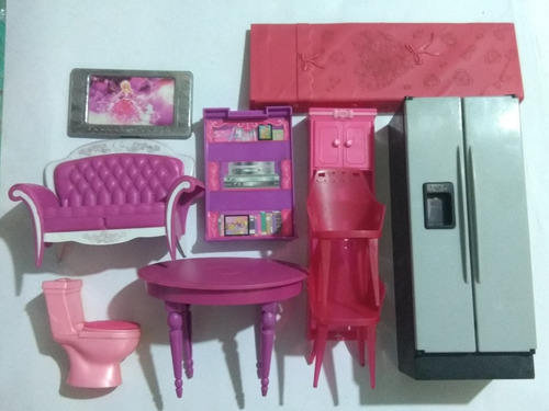 Barbie Muebles Casa Silla Mesa Baño Sillón Refrigerador  