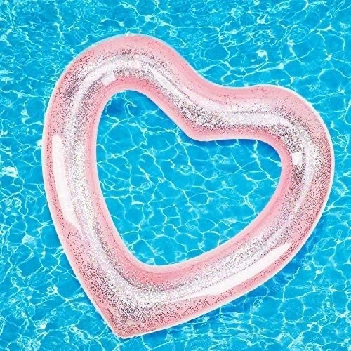 Inflable Corazón Brillos Flotador Salvavidas Alberca 70cms