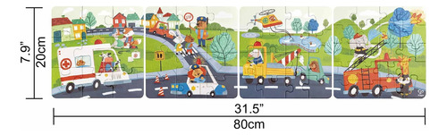 Hape Set De Puzzles Vehículos De Rescate Para Niños E1639