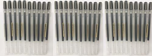 Muji Gel Ink Ball Point Pen, 0.015 in, Negro, 10pieza(s) X 3