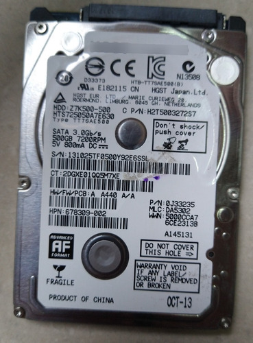 Disco Duro Hdd De 500gb Para Portatil 