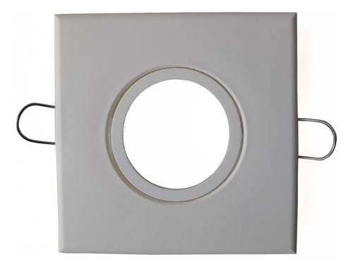 Spot Embutir De Pvc Cuadrado Blanco Para Dicroica Led X2