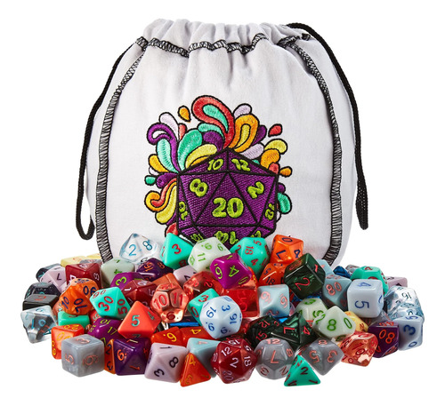 Wiz Dice Bag Of Splendor - 140 Dados Poliédricos En 20 Juego