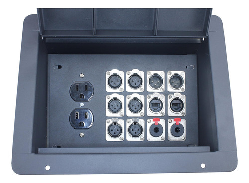 Caja De Piso Empotrada Fbl12 + Ac Con 6 Xlr Hembra, 2 Xlr 2
