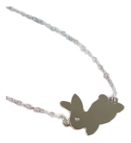 Collar Conejo De Plata 0.925 Bunny Conejito Dije Con Cadena