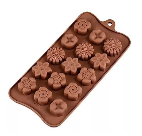 Moldes De Chocolate Moldes Chocolate Silicona 5 Flores N1 Color Marrón 607