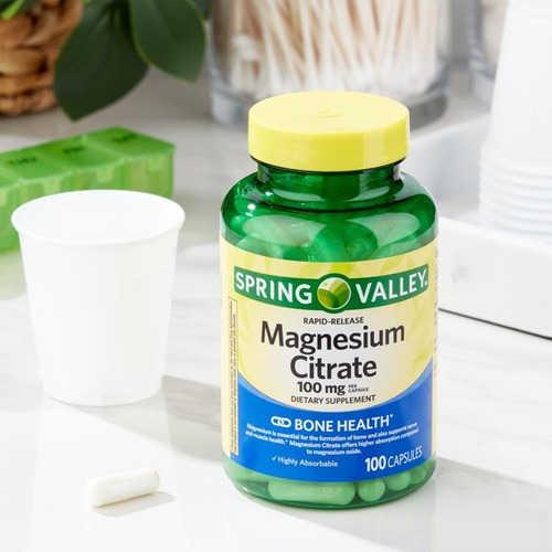 Imagen 3 de 4 de Citrato De Magnesio 100mg Rapida Absorción . Esencial En La Formación De Huesos Además Apoya La Salud De Los Nervios Y Los Músculos. Mayor Absorción Comparado Con El Óxido De Magnesio 100 Capsulas