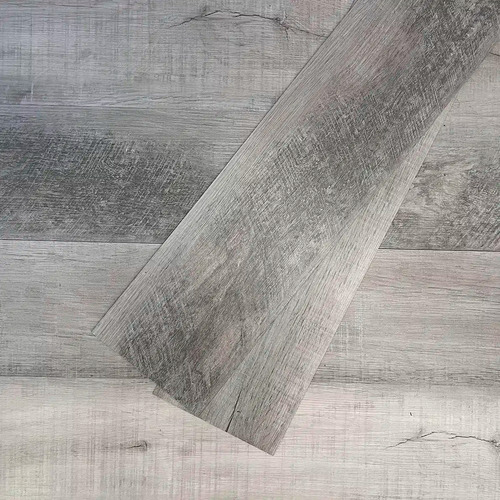 Piso Vinilico Lvt 2mm Gris 100% Resistente Al Agua Gris Imitación Madera