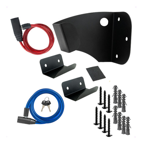 Kit Suporte Parede Bicicleta Horizontal + Cadeado Reforçado
