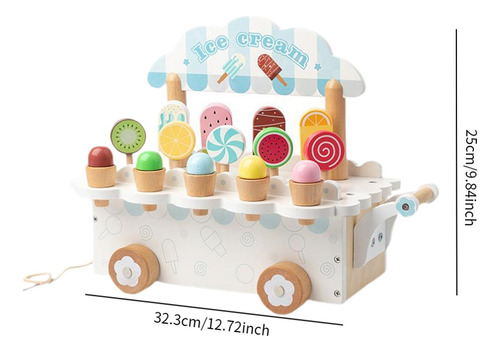 Juego De Helado De Madera, Juguetes Educativos De