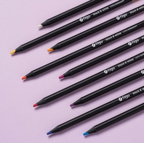 Imagen 3 de 4 de Lapiz Color Filgo Supersoft Black / White X12 Filgo