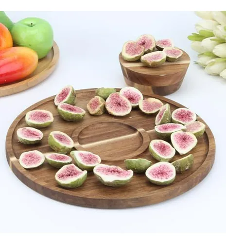 Stand De Madera Redondo 12'' Para Pasteles Y Servir Comida
