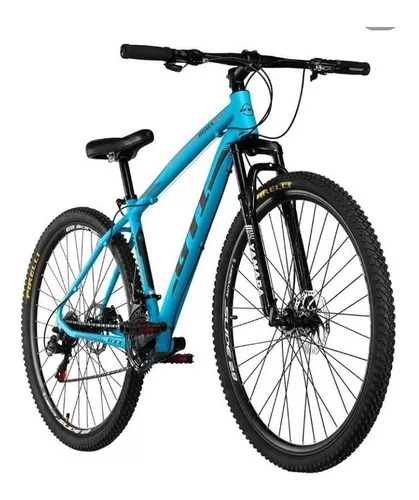 Bicicleta aro 29 da grau azul claro