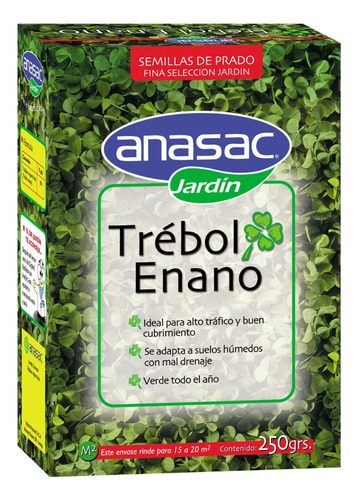 Semillas De Pasto Prado Trebol Enano 250 Grs Anasac 