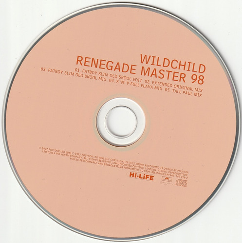 Wildchild Renegade Master 98 Cd Single 1998 Uk (Usado)