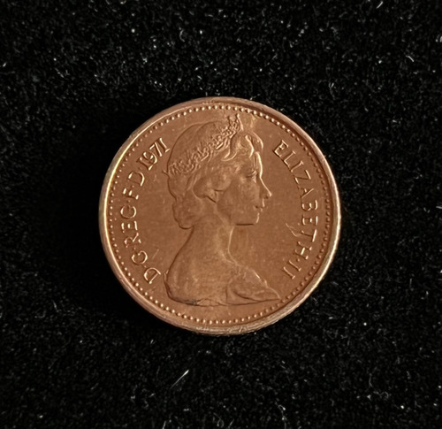 Moeda Oficial Inglaterra 1971 Half Penny Rainha Elizabeth Ii