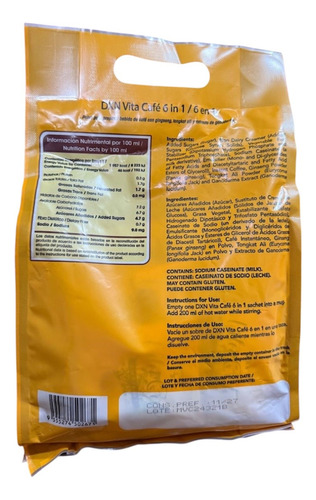 Vita Café 6 En 1 Con 20 Sobres Y Extracto De Ganoderma