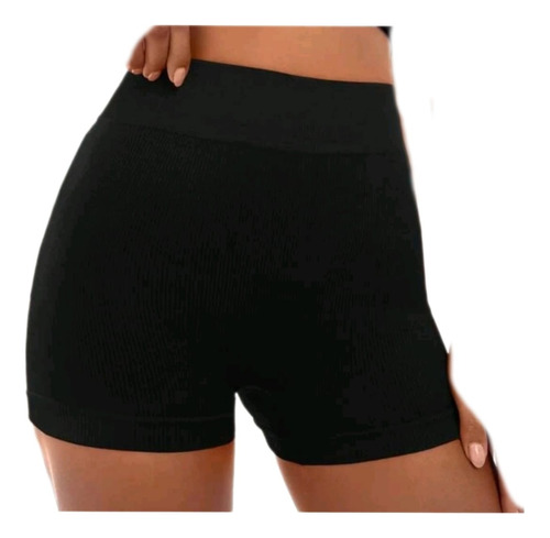 Short Deportivo Con Frunce Deportivo Fitness Negro