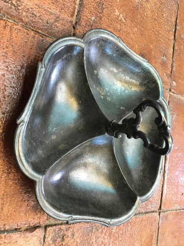 Plato Botanero De Pewter Antiguo (Usado)