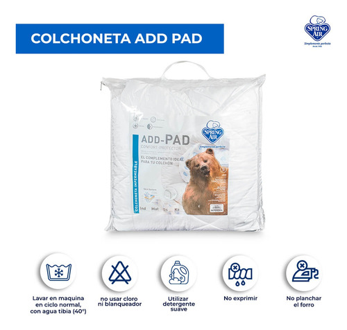 Colchoneta Protector Spring Air Add Pad Confort King Size