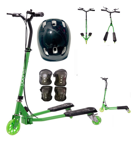 Scooter Tijera Fliker 3 Ruedas Con Luces + Kit Proteccion