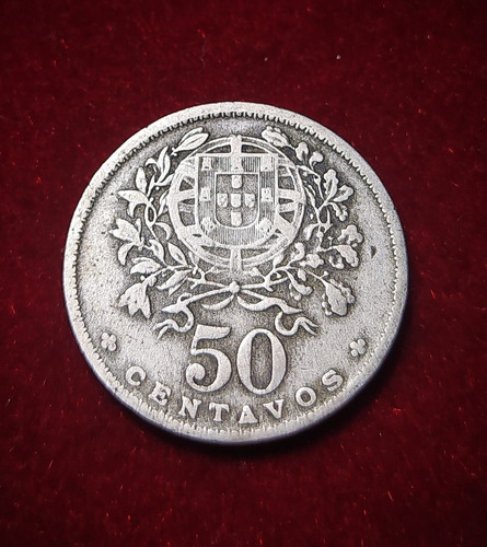 Moneda 50 Centavos De Escudo 1945 Portugal Cuproniquel